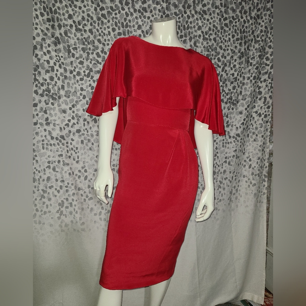 Theia Capelet Dress Valentine's Red Size 0